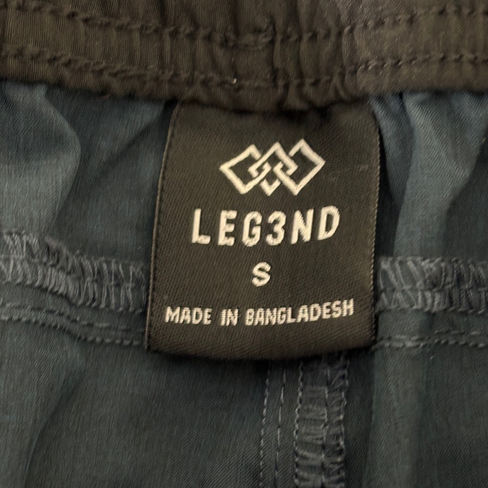 LEG3ND Mens Athletic Shorts Teal Blue‎ Gray Trim Pockets FA50191 Size S - Picture 3 of 8